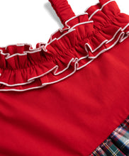 Load image into Gallery viewer, Cotton Knit Frilled Solid Checkered Sleeveless Dress