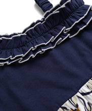 Load image into Gallery viewer, Knit Frilled Solid Floral Sleeveless Dress