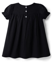 Load image into Gallery viewer, Cotton Solid Short Sleeves Dress with Bow Applique