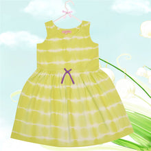 Load image into Gallery viewer, CrayonFlakes Kids Wear for Girls 100% Cotton Sleeveless Tie & Dye Frock Dress