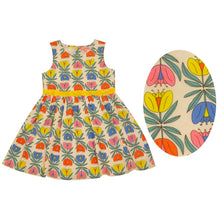Load image into Gallery viewer, CrayonFlakes Kids Wear for Girls 100% Cotton Sleeveless Printed Frock Dress