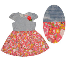 Load image into Gallery viewer, CrayonFlakes Kids Wear for Girls 100% Cotton Cap Sleeve Frock Floral Dress