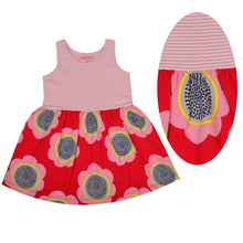 Load image into Gallery viewer, CrayonFlakes Kids Wear for Girls 100% Cotton Sleeveless Frock Printed Dress