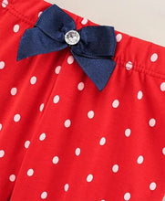 Load image into Gallery viewer, Polka Dots with Bow Leggings - Red
