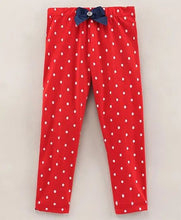 Load image into Gallery viewer, Polka Dots with Bow Leggings - Red