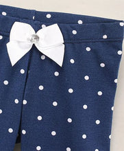 Load image into Gallery viewer, Polka Dots with Bow Leggings - Blue