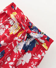 Load image into Gallery viewer, Floral Printed Belted Plazzo - Red