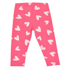 Load image into Gallery viewer, CrayonFlakes Kids Wear for Girls Pink Smiling Hearts Soft Leggings