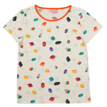 Load image into Gallery viewer, Blocks & Polka Dot Night Suit - White & Orange