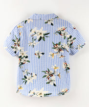 Load image into Gallery viewer, Stripes and Flowers Printed Half Sleeves Shirt