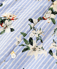 Load image into Gallery viewer, Stripes and Flowers Printed Half Sleeves Shirt