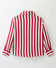 Load image into Gallery viewer, Striped Print Full Sleeves Shirt - Red