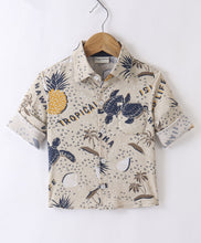 Load image into Gallery viewer, Turquoise Printed Full Sleeves Shirt