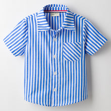 Load image into Gallery viewer, Woven Striped Printed Half Sleeves Shirt