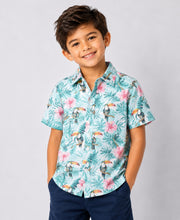 Load image into Gallery viewer, Cotton Woven Forest Printed Half Sleeves Shirt