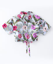 Load image into Gallery viewer, Floral Printed Crop Shirt Palazzo Set
