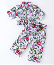 Load image into Gallery viewer, Floral Printed Crop Shirt Palazzo Set