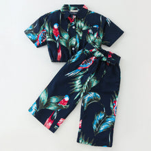 Load image into Gallery viewer, Forest Printed Crop Shirt Palazzo Set