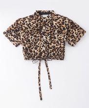 Load image into Gallery viewer, Animal Print Crop Shirt Palazzo Set