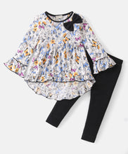 Load image into Gallery viewer, Butterfly Printed Frilled Top Leggings Set