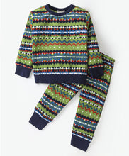 Load image into Gallery viewer, Jacquard Polar Fleece Sweatshirt Jogger Set