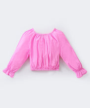 Load image into Gallery viewer, Solid Frilled Bow Crop Top Floral Palazzo Set