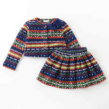 Load image into Gallery viewer, Jacquard Printed Crop Cardigan Skirt Set