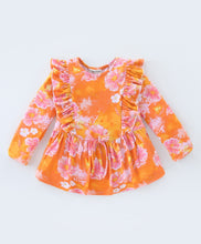 Load image into Gallery viewer, Floral Printed Frilled Top Leggings Set