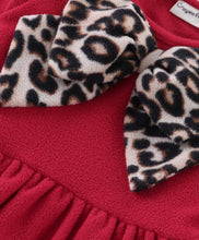 Load image into Gallery viewer, Solid with Bow Applique Polar Fleece Dress Leggings Set