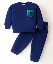 Load image into Gallery viewer, Solid Polar Fleece Sweatshirt Jogger Set - Navy