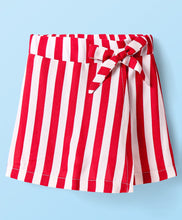 Load image into Gallery viewer, Solid Frilled Crop Top Striped Skort Set