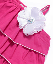 Load image into Gallery viewer, Solid Layered Straped Top Floral Belted Short Set