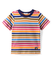 Load image into Gallery viewer, Multicolor Stripes Printed Cotton Tshirt Jogger Set