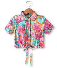Load image into Gallery viewer, Floral Printed Crop Shirt Belted Palazzo Set