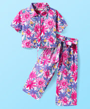Load image into Gallery viewer, Floral Printed Crop Shirt Belted Palazzo Set