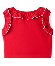 Load image into Gallery viewer, Solid Frilled Crop Top Polka Skort Set