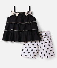 Load image into Gallery viewer, Solid 3 Layered Strap Top Polka Belted Short Set