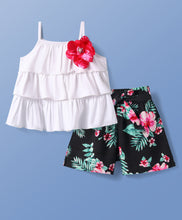 Load image into Gallery viewer, Solid 3 Layered Strap Top Belted Short Set