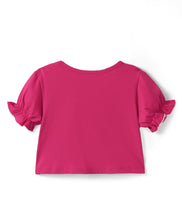 Load image into Gallery viewer, Solid Frilled Crop Top Floral Belted Palazzo Set