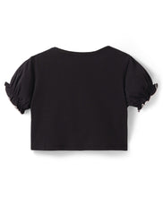 Load image into Gallery viewer, Solid Frilled Crop Top Floral Belted Palazzo Set