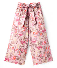 Load image into Gallery viewer, One Shoulder Frilled Crop Top Floral Belted Palazzo Set