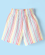 Load image into Gallery viewer, Stripes Printed Frilled Top Short Cotton Set