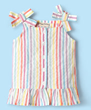 Load image into Gallery viewer, Stripes Printed Frilled Top Short Cotton Set