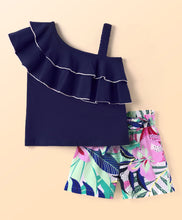 Load image into Gallery viewer, Solid Layered Single Shoulder Top Short Set