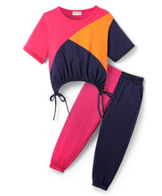 Load image into Gallery viewer, Solid Colour Block Cotton Top and Jogger Set