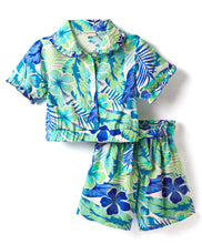 Load image into Gallery viewer, Floral Printed Peter Pan Collar Shirt and Short Set