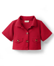 Load image into Gallery viewer, Solid Crop Shirt and Short Co-ord Set - Red