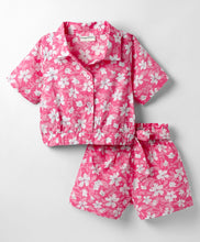 Load image into Gallery viewer, Floral Crop Shirt and Belted Short Cotton Set