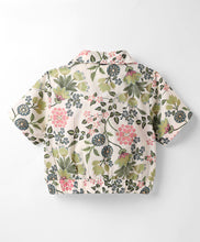 Load image into Gallery viewer, Floral Crop Shirt and Belted Short Cotton Set