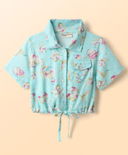 Load image into Gallery viewer, Floral Crop Shirt and Belted Short Set